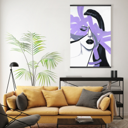 Magnétique 20 x 30 - Portrait de femme mauve et abstrait
