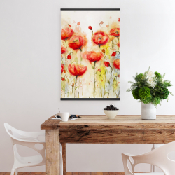 Magnétique 20 x 30 - Jardin de fleurs rouge
