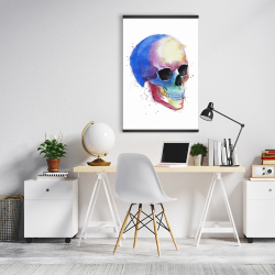 Magnetic 20 x 30 - Watercolor colorful skull profile