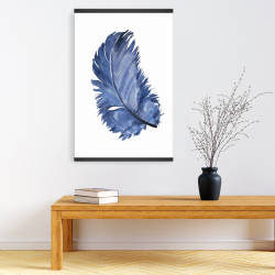 Magnétique 20 x 30 - Plume bleue à l'aquarelle