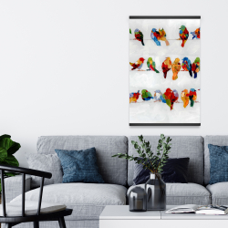 Magnetic 20 x 30 - A lot of colorful birds on a wire