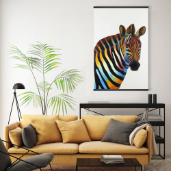 Magnetic 20 x 30 - Colorful profile view of a zebra
