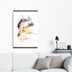 Magnétique 20 x 30 - Profil d'un chat à l'aquarelle