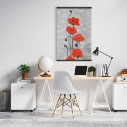 Magnétique 20 x 30 - Grandes fleurs rouges