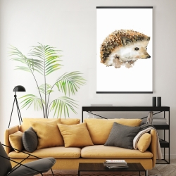 Magnétique 20 x 30 - Hérisson à l'aquarelle
