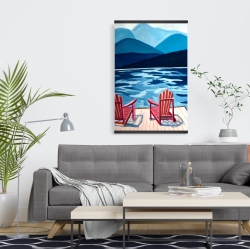 Magnetic 20 x 30 - Lake, dock, mountains & chairs