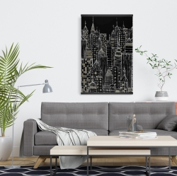 Magnétique 20 x 30 - Tours d'une ville illustrative