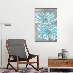 Magnetic 20 x 30 - Two little abstract blue flowers