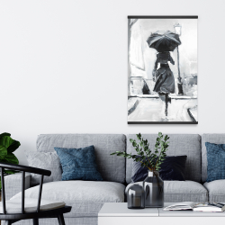 Magnetic 20 x 30 - Woman running in the rain