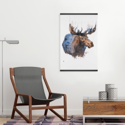 Magnetic 20 x 30 - Abstract blue moose