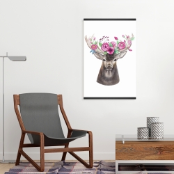 Magnetic 20 x 30 - Deer head with flowers