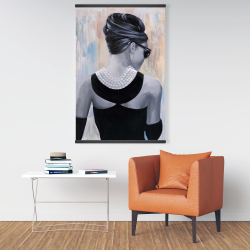 Magnétique 28 x 42 - Audrey hepburn de style abstrait vue de dos