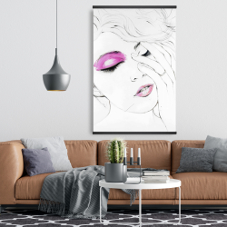 Magnétique 28 x 42 - Portrait de femme avec maquillage rose