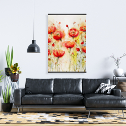 Magnétique 28 x 42 - Jardin de fleurs rouge