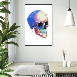 Magnétique 28 x 42 - Profil de crâne coloré aquarelle