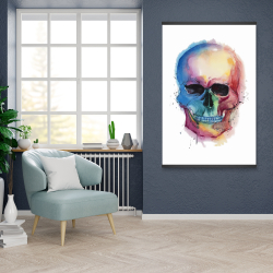 Magnétique 28 x 42 - Crâne coloré aquarelle