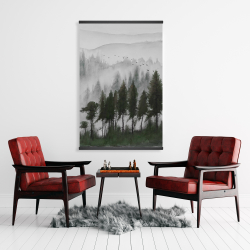 Magnetic 28 x 42 - Mountains landscape in dark watercolor