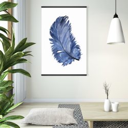 Magnétique 28 x 42 - Plume bleue à l'aquarelle
