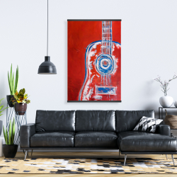 Magnetic 28 x 42 - Modern red abstract guitar