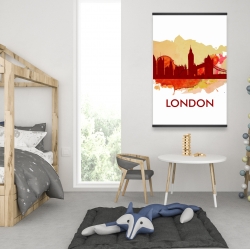 Magnétique 28 x 42 - Silhouette en éclats de peinture de londre