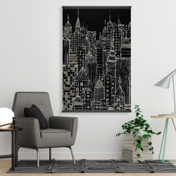 Magnétique 28 x 42 - Tours d'une ville illustrative