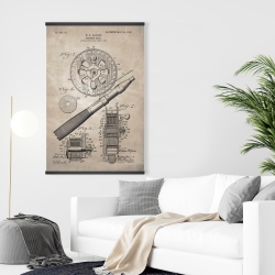 Magnétique 28 x 42 - Schéma beige d'un moulinet de pêche