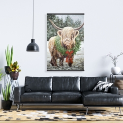 Magnetic 28 x 42 - Highland christmas cow