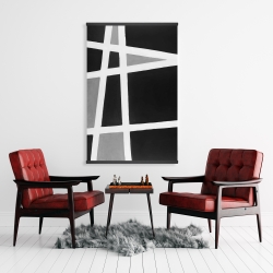 Magnetic 28 x 42 - Black and white abstract shapes