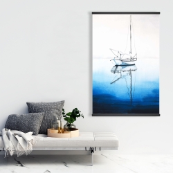 Magnetic 28 x 42 - White boat on a deep blue water