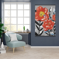 Magnetic 28 x 42 - Pink flowers with blue leaves