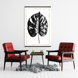 Magnetic 28 x 42 - Split leaf philodendron with gold lines
