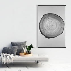 Magnetic 28 x 42 - Grayscale round wood log