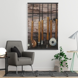 Magnétique 28 x 42 - Cannes à pêche sur bois