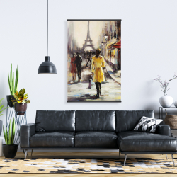 Magnetic 28 x 42 - Yellow coat woman walking on the street