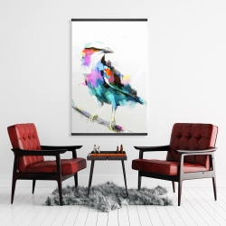Magnetic 28 x 42 - Colorful abstract bird on a branch