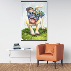 Magnetic 28 x 42 - Colorful smiling pug