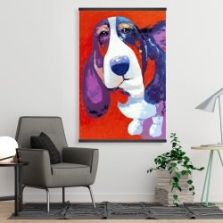 Magnetic 28 x 42 - Abstract colorful basset dog