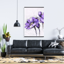 Magnétique 28 x 42 - Fleurs mauves abstraites