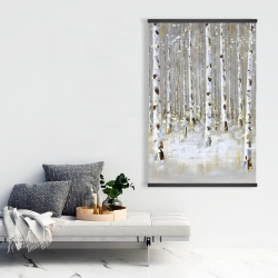 Magnétique 28 x 42 - Forêt de bouleaux en hiver