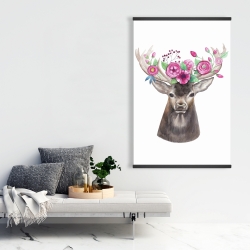 Magnetic 28 x 42 - Deer head with flowers