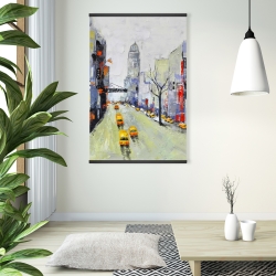Magnetic 28 x 42 - Gray street with yellow and red accents