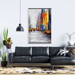 Magnetic 28 x 42 - Color spotted street with taxis