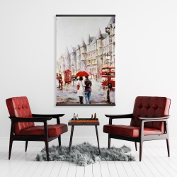 Magnetic 28 x 42 - European street by a rainy day