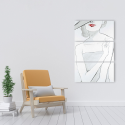 Canvas 24 x 36 - Woman with hat