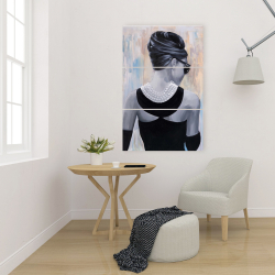 Toile 24 x 36 - Audrey hepburn de style abstrait vue de dos