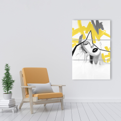 Canvas 24 x 36 - Woman with yellow line