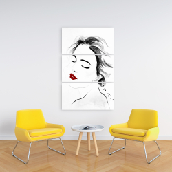 Toile 24 x 36 - Portrait de dame sereine en noir