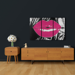 Canvas 24 x 36 - Pink glossy lips