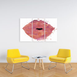 Canvas 24 x 36 - Watercolor pink lipstick