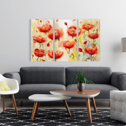 Toile 24 x 36 - Jardin de fleurs rouge
